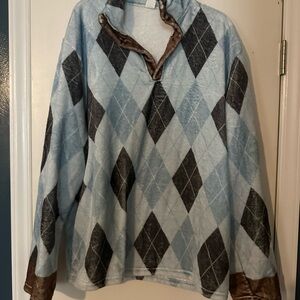Argyle Pattern Pullover Sweater